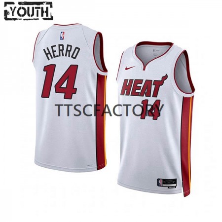 NBA Børn Trøje Miami Heat Tyler Herro 14 Nike 2022-23 Association Edition Hvid Swingman NBA Børn Trøje Miami Heat Tyler Herro 14 Nike 2022-23 Association Edition Hvid Swingman